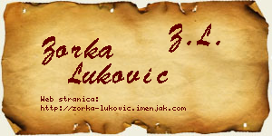 Zorka Luković vizit kartica